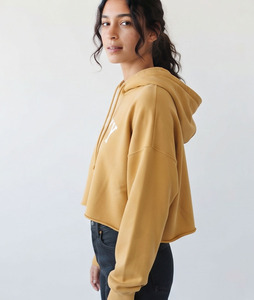 Sweat à capuche court ample imprimé pour femme, 100 % coton, manches longues, style décontracté, streetwear d'hiver, coupe baggy - Product Image 4