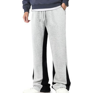 Pantalon de jogging évasé décontracté personnalisé de haute qualité pour hommes, avec patchwork et taille élastique, style empilé - Product Image 1