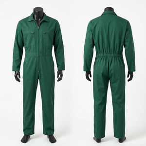 Overol de Trabajo Negro Hardson Premium de Algodón y Poliéster Twill, Certificado CE, de Secado Rápido, 240 GSM, Verde, con Cierre Completo y Bolsillos Utilitarios - Product Image 1