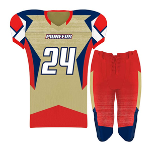 Bulk Discount Team Uniform Low Price Rugby Uniforms Supplier Padded Youth Football Jersey and Pants Set American Football Wear - Product Image 1