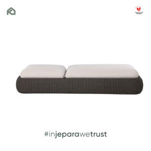 Chaise longue de luxe Nirmala en rotin PE, lit de repos réglable avec coussin pour villa, complexe hôtelier, piscine, Jepara - Product Image 2