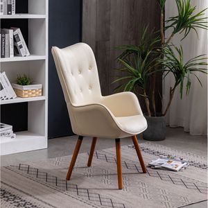 Poltrona Doarnin Contemporanea in Velluto Bianco Setoso con Schienale Trapuntato a Bottoni per Soggiorno - Product Image 4