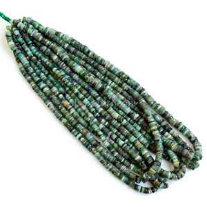 ลูกปัดมรกตธรรมชาติทรงเหลี่ยมขนาด 5-6 มม. ลูกปัดมรกตทรงดิสก์แบบล้อ ขนาด 16 นิ้ว สำหรับทำเครื่องประดับ - Product Image 2