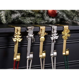 Soporte para Calcetines Navideños de Metal Ecológico Plateado, Juego de 7 Soportes para Calcetines, Suministro Directo de Fábrica desde India - Product Image 4