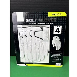 Gants de golf blancs en cuir véritable respirant unisexe à enfiler pour les mains - Product Image 6