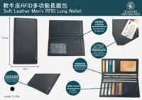 [Produk Unggulan] Dompet Panjang Kulit Saffiano Berkualitas Tinggi Castello, Bukaan Terbuka, Warna Navy Grey Green Black, Unisex, Lapisan Poliester