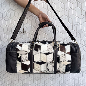 กระเป๋าเดินทางหนังวัวแท้ลายใหม่ปี 2026 ดีไซน์ไม่ซ้ำใคร ทำมือ กระเป๋าเดินทางอเนกประสงค์ ขนาดใหญ่ สำหรับทุกเพศ - Product Image 1