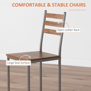 Set Tavolo da Pranzo Moderno e Lussuoso, 4 Pezzi, Tavolo Rettangolare con 4 Sedie Resistenti per Spazi Ristretti - Product Image 6