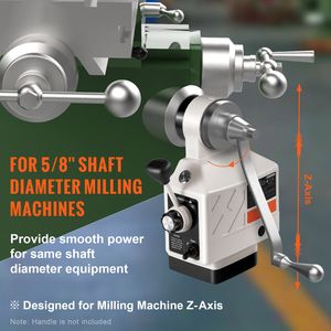 Macchina Fresatrice da Tavolo 120V con Alimentazione Elettrica, Coppia 450 lb, Velocità di Rotazione Regolabile 0-200 RPM, Asse Z per Tavolo con Coppia 450 lb - Product Image 2