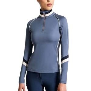 Camisas de equitación occidental de manga larga ligeras para mujer, ajuste ceñido, nailon/poliéster/spandex, calidad profesional - Product Image 1