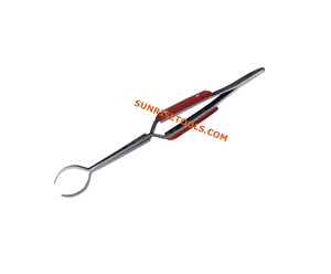 SUNTOOLS/STIPL Model 585 Stainless Steel Soldering Tweezers with Red Handle for Jewelry <b>Pick</b> <b>up</b> <b>Tool</b> - Product Image 2