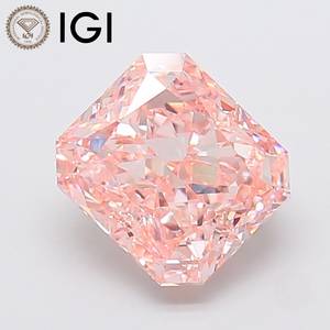 Diamant rose de 5 mm, taille radiant, cultivé en laboratoire, certifié IGI, couleur vive fantaisie, clarté VS2, pierre libre pour la fabrication de bijoux - Product Image 3