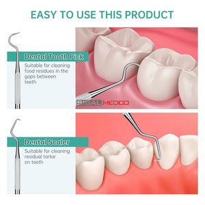 Raspador Dental Manual Profesional, Herramienta de Limpieza Dental, Palillo para Dientes, Acero Inoxidable de Grado Médico Alemán, Agarre Ergonómico - Product Image 2