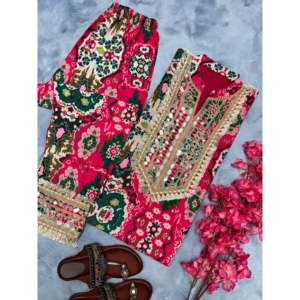 Ensemble haut et bas imprimé style bohème en maslin, taille 2XL, pour les occasions festives - Product Image 1