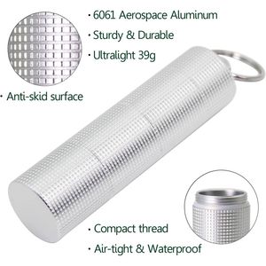 Boîte à pilules quotidienne portable en alliage d'aluminium antidérapante, 3 compartiments, étanche, petite boîte de rangement pour pilules de poche - Product Image 2