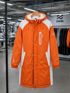 Parka professionnelle unisexe pour équipe de natation, imperméable, à capuche, longue, doublure en sherpa, polyester, toutes saisons, entraînement au bord de la piscine, extérieur - Product Image 6