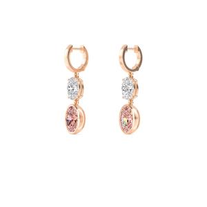 Boucles d'oreilles ovales en diamants de laboratoire, or rose 9 carats, 6,34 CTW, bijoux de luxe pour mariage, fête, femme - Product Image 6
