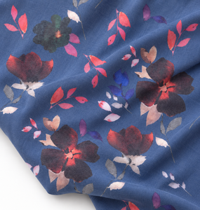 Tissu en coton peigné biologique léger imprimé dégradé tricolore rose poudré à gris ardoise 120 GSM - Product Image 4