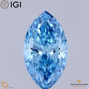 Diamante Cultivado en Laboratorio CVD con Certificado IGI, 3.00 Quilates, Corte Marquesa, Color Azul Intenso, Claridad VS1, Elaborado para Durar Siempre - Product Image 1