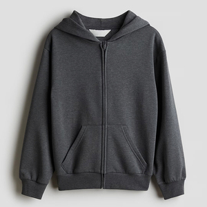 Sweat-shirt à capuche zippé personnalisé avec logo, poches avant, manches longues, style décontracté basique pour adultes, streetwear, vente en gros - Product Image 3