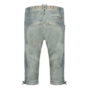 Pantalones de Cuero Bávaros Personalizados para Hombre, 100% Cuero, Cierre con Botones, Bordados Tradicionales Alemanes - Product Image 4
