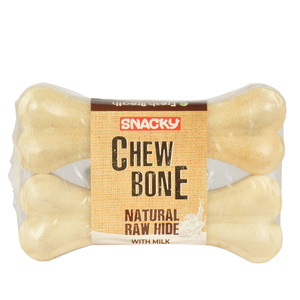 Snacky-hueso masticable para perros, hueso Natural sin procesar, hueso prensado blanco de 4 '', 83G, 10 unidades