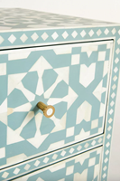 Coffre de rangement traditionnel en os incrusté à motif géométrique, 5 tiroirs, écologique, pour salon, hôtel, école - LE MOINS CHER