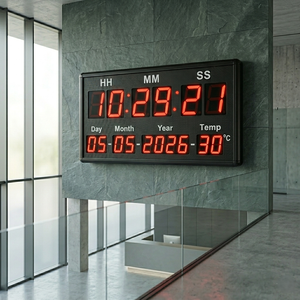 Industrial <b>LED</b> Environmental Monitoring Display | Time, Date & Temperature Information Board for Factories – OEM Available - Product Image 1