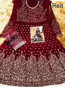 Nouveau costume de créateur ethnique moderne indien pakistanais tissu lourd Faux Georgette Dupatta haut traditionnel Pishwas Anarkali - Product Image 4