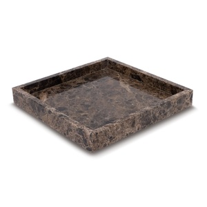 Luxury Green Marble <b>Square</b> Tray Natural Stone Serving Tray Raised <b>Edge</b> Premium Coffee Table Organizer Decorative Vanity Tray new - Product Image 2