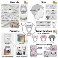 Chapeau en peluche interactif avec oreilles de lapin mobiles OEM ODM, couvre-chef animalier moelleux pour photos, costume de fête personnalisé, cadeau certifié CE ISO9001 EN71