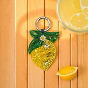 ALI FASHION ART Customized Hand Embroidered Eco-Friendly Felt Woven Fruit Pattern Carabiner Keychain <b>Bag</b> <b>Charm</b> Model AFA-01 - Product Image 6