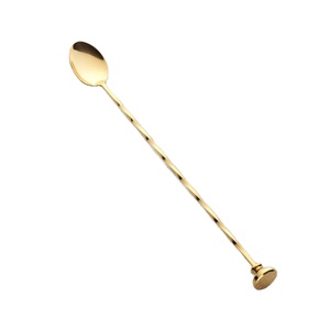 Cuchara de bar chapada en oro de acero inoxidable, diseño de lujo de alta calidad para boda, restaurante, hotel y fiestas - Product Image 1