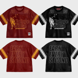 Custom Mesh Streetwear Jersey T Shirt Oversized Graphic Sports Tee <b>Black</b> Red Hip Hop Football Style Shirt OEM Wholesale - Product Image 3