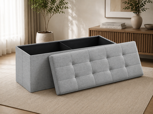 Banco de Almacenamiento Moderno de Tela con Tapa Acolchada para Sala de Estar, Muebles para el Hogar - Product Image 3