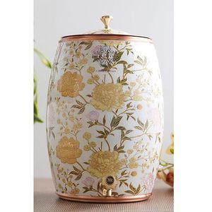 Distributeur d'eau en cuivre avec motif floral et robinet pour usage domestique - Product Image 6