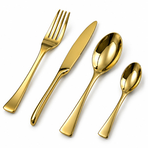 Ensemble de couverts en acier inoxydable noir mat 4 pièces, couverts modernes de luxe pour le dîner, la maison, l'hôtel, le restaurant et les mariages - Product Image 5