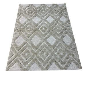Alfombra de Lana Anudada a Mano, Diseño Geométrico Japandi Moderno, Suave, con Patrón de Diamantes, Personalizable, de Altura Variable, Ecológica, Apta para Mascotas - Product Image 6