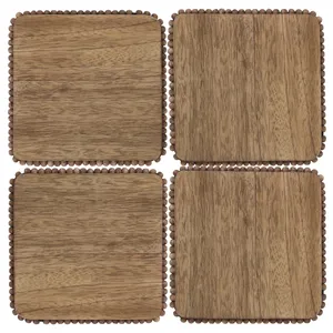Classic Square Acacia Pine & Mango Wood Table <b>Mats</b> & Pads-Non-Slip Durable Eco-Friendly - Product Image 4
