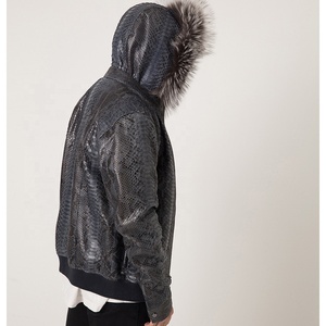 Trending Custom Eco-Friendly Bomber Biker Leather Jacket for Men Slim Fit Streetwear Spring Feathers Hooded OEM Private Label - Product Image 3