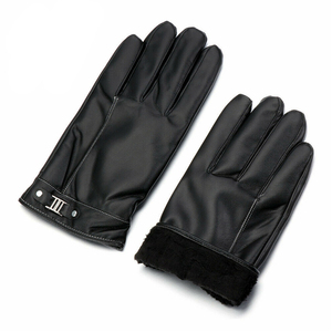 Genuine Leather Driving <b>Gloves</b> Sheep Skin Super Soft Driver <b>Gloves</b> Inner <b>Wool</b> Leather Winter <b>Glove</b> Hook & Loop Closure - Product Image 5