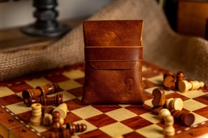 Cartera minimalista de cuero genuino sin costuras, delgada, para tarjetas, para regalo corporativo SLW-0022 - Product Image 2