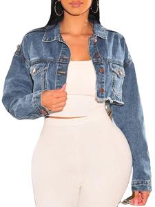 Chaquetas vaqueras lavadas para mujer, ropa de calle de verano para mujer, chaquetas cortas con relleno de algodón para otoño e invierno, novedad - Product Image 1