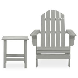 Sedia Adirondack grigia in legno massello di abete con Set di mobili da giardino - Product Image 2