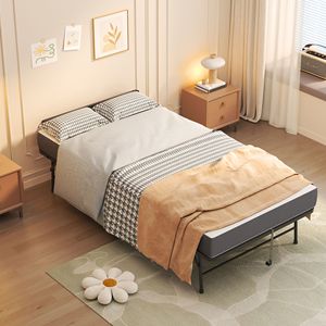 Adjustable 75\" X 38\" <b>Folding</b> <b>Bed</b> with Headboard 5\" Memory Foam Rollaway for Tall People Heavy-Duty Portable Guest <b>Bed</b> - Product Image 2