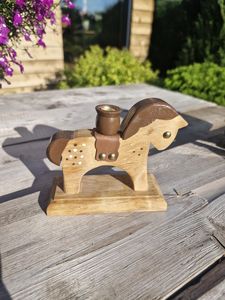 Sculpture de cheval en bois design pour centre de table, décoration pour la maison, le bureau, l'hôtel et la salle à manger - Product Image 3