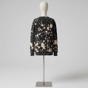 Sweat-shirt en molleton de haute qualité pour femme, style gothique esthétique, effet délavé, style grunge, effet éclaboussures DIY, automne/hiver, devant - Product Image 2