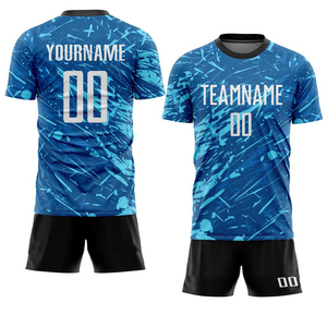 Ensemble maillot et short d'entraînement de football personnalisés, 100 % polyester, protection UV, équipement professionnel pour équipe - Product Image 1