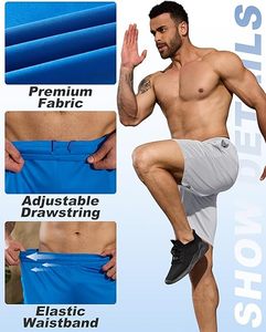 Pantalones Cortos Deportivos para Hombre, de Secado Rápido, Cintura Elástica, para Entrenamiento, Gimnasio, Diseños Personalizados, Pantalones Cortos de Malla - Product Image 3