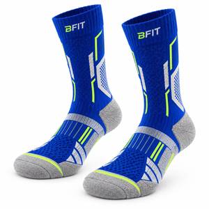 Chaussettes de sport pour hommes, bleu gris, en laine/nylon, respirantes, à séchage rapide, tricotées, pour l'été - Product Image 2